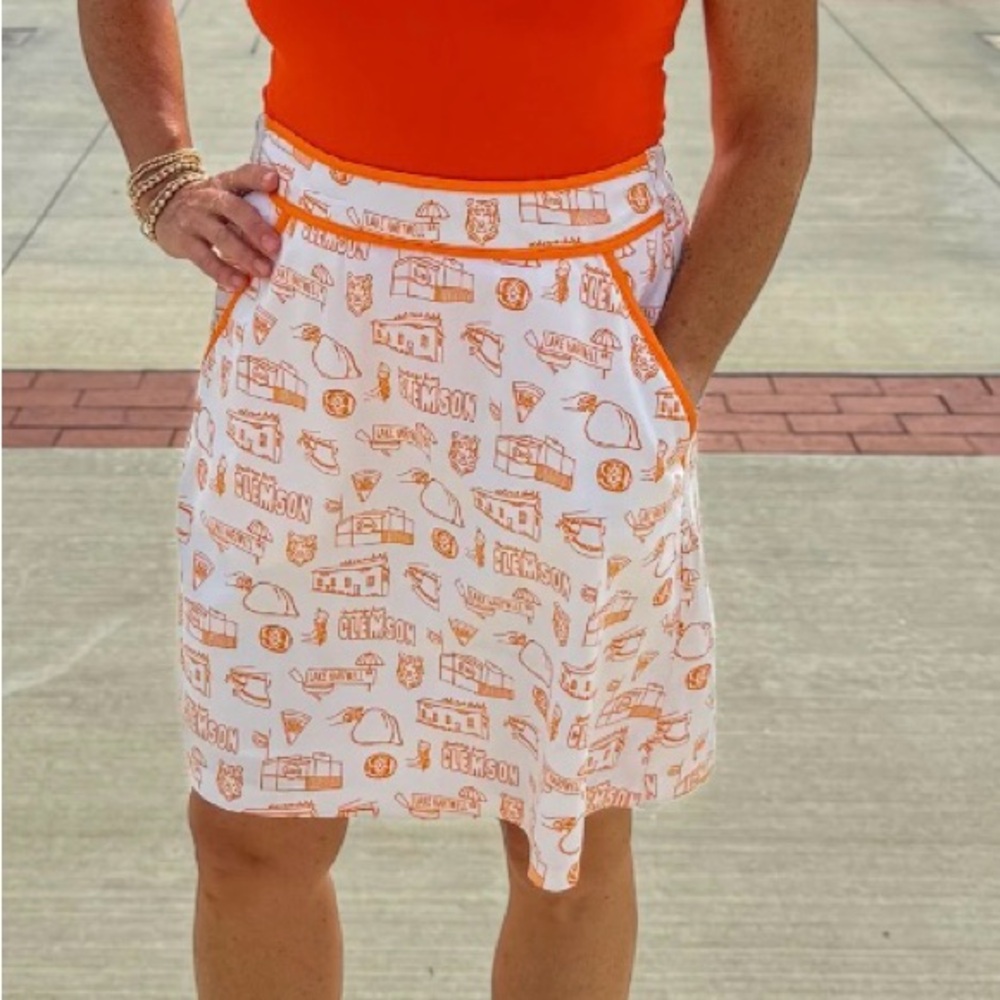 Clemson Tigertown Toile Skirt S NWT